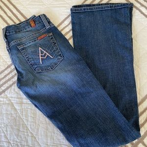 7 for all Mankind A pocket flare jeans pink logo💕